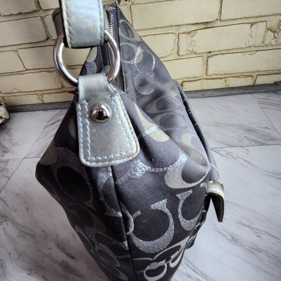 Like New Coach Penelope Optic Metallic Signature Crossbody Convertible Purse - Picture 8 of 16